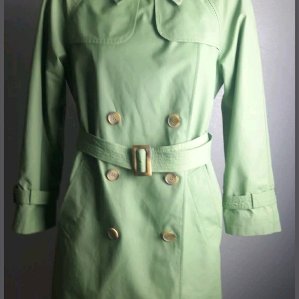 Talbots LongTrench Double Breasted Coat Jacket Lig